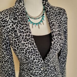 White House Black Market Animal Print Blazer Jacket
